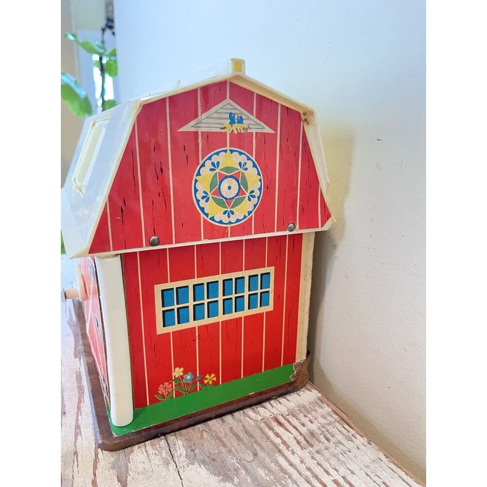 Vintage 1967 Fisher Price Family Play Farm #915 Little People Fisher Price Barn